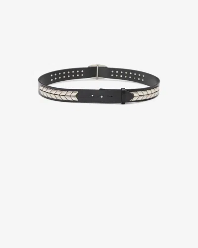 Isabel Marant Belja Belt In Black And Silver