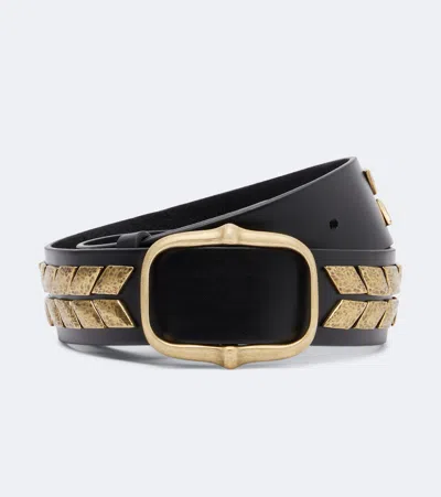 Isabel Marant Belja Leather Belt In Black
