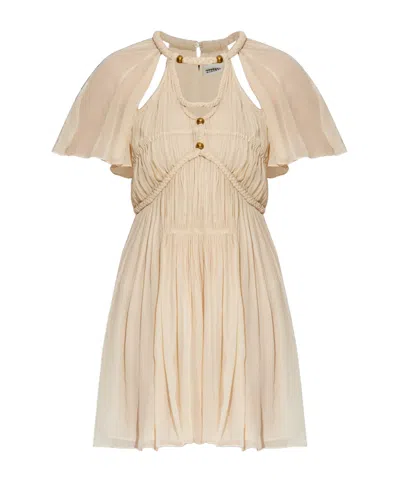 Isabel Marant Knee Length Dress Featuring Braided Detailing In White