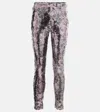 Isabel Marant Bella Sequined Leggings In Silver