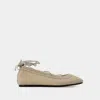 ISABEL MARANT TAN BEIGE COTTON BALLERINA SHOES FOR WOMEN