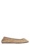 Isabel Marant Crochet Round Toe Ballerina Flats In Gold
