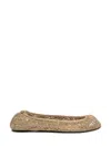 Isabel Marant Crochet Round Toe Ballerina Flats In Gold