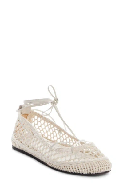 Isabel Marant Belna Lace-up Ballet Flat In Ecru