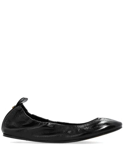 Isabel Marant Logo-plaque Leather Ballerina Shoes In Black