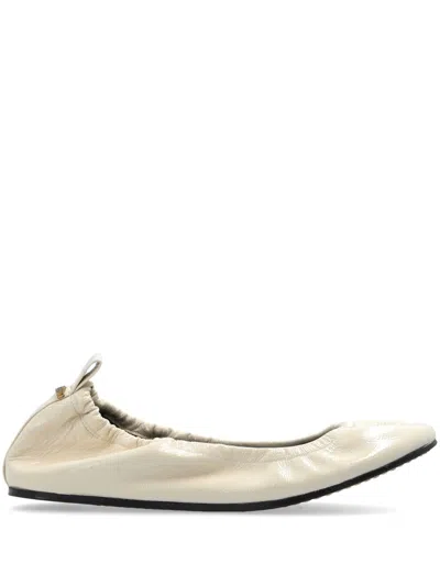 Isabel Marant Belna Leather Ballerina Shoes In Ecru