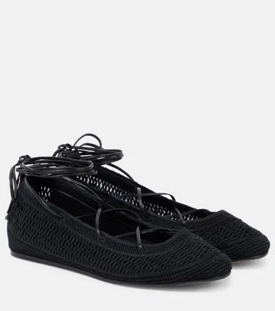 Isabel Marant Belna Open-knit Ballet Flats In Black