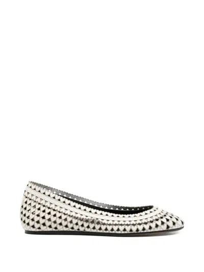 Isabel Marant Belni Leather Ballet Flats In White