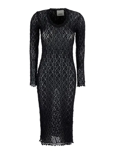 Isabel Marant Belsane Long Lace-trim Dress For Women In Black