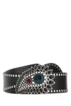Isabel Marant Aliette Embellished Leather Belt In Black