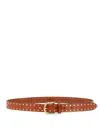Isabel Marant Adjustable Belt Perforated Gold-tone Buckle In Brown
