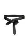 Isabel Marant Adjustable Knot Detail Smooth Finish Belt In Black