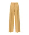 Isabel Marant High Waist Pleated Wide Leg Trousers In Nude