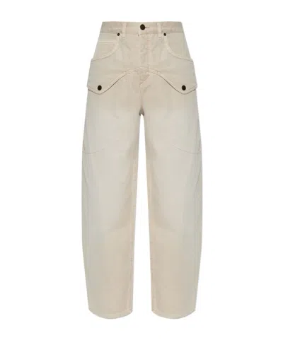 Isabel Marant Belt Loop Denim Trousers In Beige