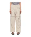 Isabel Marant High Waist Wide Leg Zip Pockets Trousers In Nude