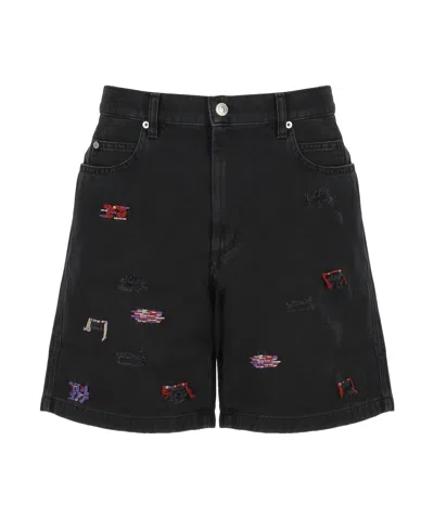 Isabel Marant Belt-loop Shorts In Faded Black