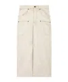 Isabel Marant Britt Denim Midi Skirt In White