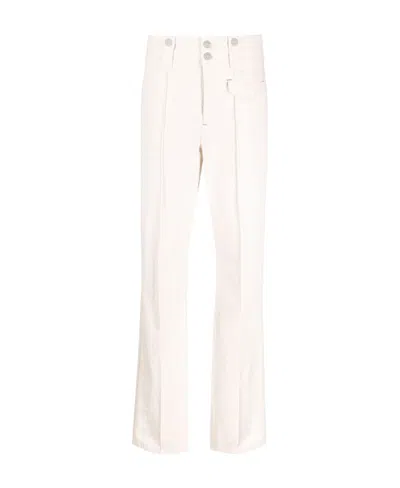Isabel Marant Belt Loop Straight Trousers In White