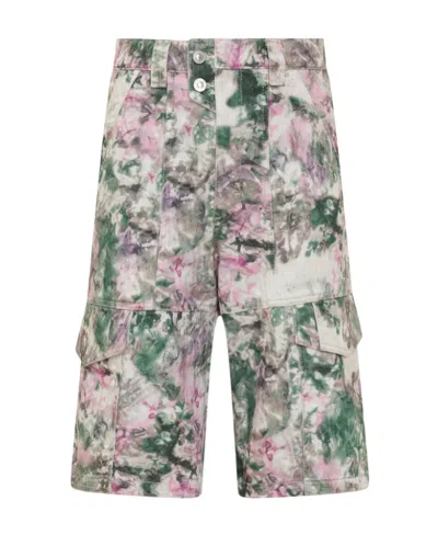 Isabel Marant Belt Ring Button Shorts In Gray