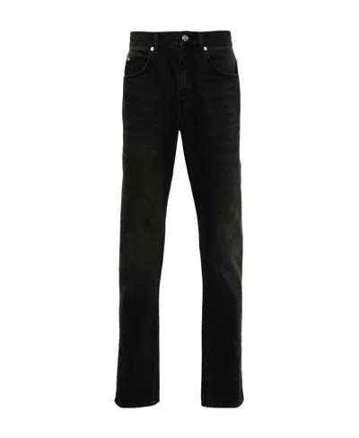 Isabel Marant Belt Ring Denim Trousers In Black