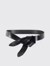 Isabel Marant Interlocking Closure Black Cow Leather Belt In Black