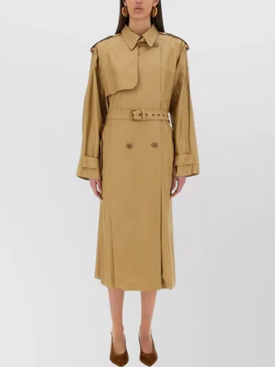 Isabel Marant Belted Double-breasted Trench Epaulettes Storm Flap In Beige