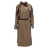 Isabel Marant Belted Midi Trench Coat In Brown Nylon In Brown