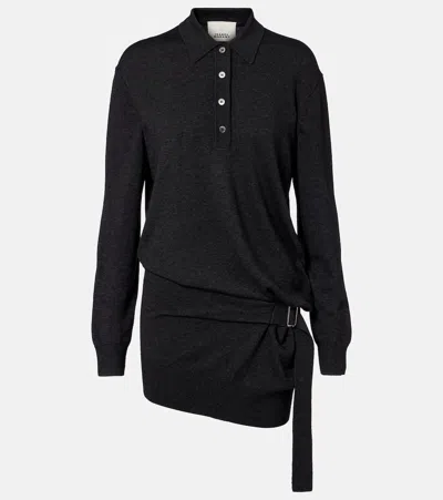 Isabel Marant Belted Polo Dress In Black