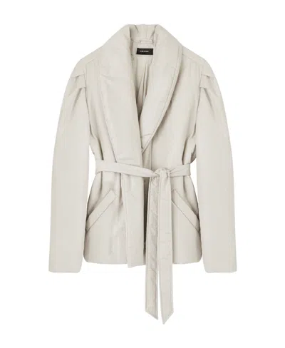 Isabel Marant Belted Quilted Jacket In White