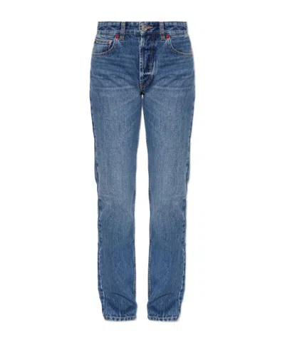 Isabel Marant Daya Logo Patch Cropped Pants In Blue