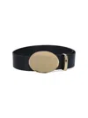 Isabel Marant Oval Buckle Adjustable Length Smooth Finish In Black