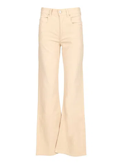 Isabel Marant Belvira 5 Pocket Flare Denim Jeans Beige