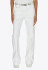 Isabel Marant White Denim Lemony Flared Leg Jeans In White