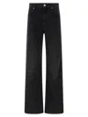 Isabel Marant 'lemony' Black Five-pocket Jeans With Logo Patch In Cotton Denim Woman In Black