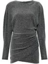 Isabel Marant Benedicte Pleated Mini Dress In Gray