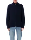 Isabel Marant Zip-up High-neck Knitted Cardigan In Blue