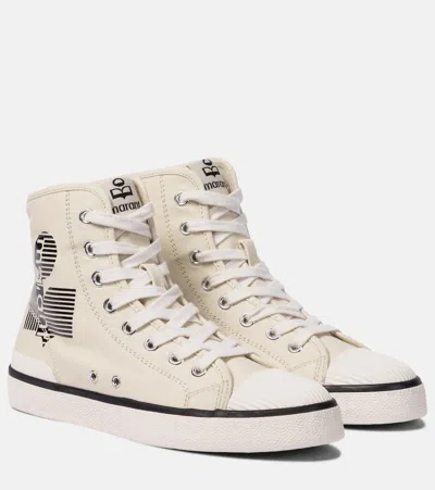 Isabel Marant Off-white Bankeen High Sneakers In Beige