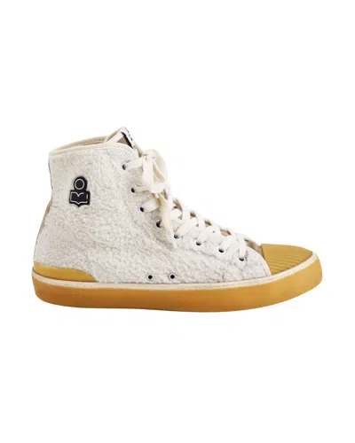 Isabel Marant Benkeen High-top Sneakers In Ecru Faux Fur In White