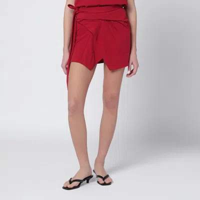 Isabel Marant Berenice Cherry-coloured Jersey Miniskirt Women In Red