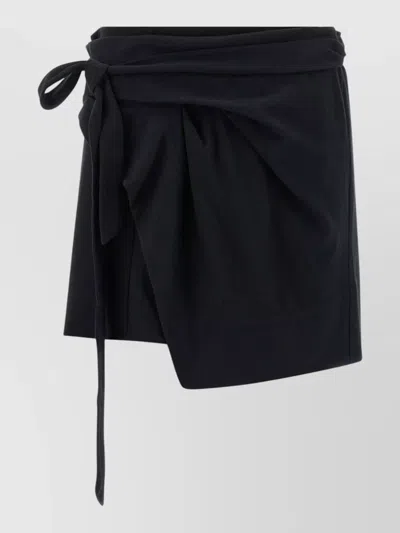 Isabel Marant Berenice Skirt Asymmetric Design Tie Waist In Black
