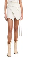 Isabel Marant Berenice Asymmetric Draped Cotton-jersey Mini Wrap Skirt In Chalk