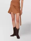 Isabel Marant Berenice Skirt With Asymmetric Hem And Tie Detail In Brown