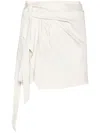 Isabel Marant Berenice Asymmetric Draped Cotton-jersey Mini Wrap Skirt In Beige