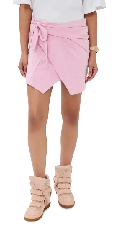 Isabel Marant High Waist Asymmetric Wrap Mini Skirt In Pink