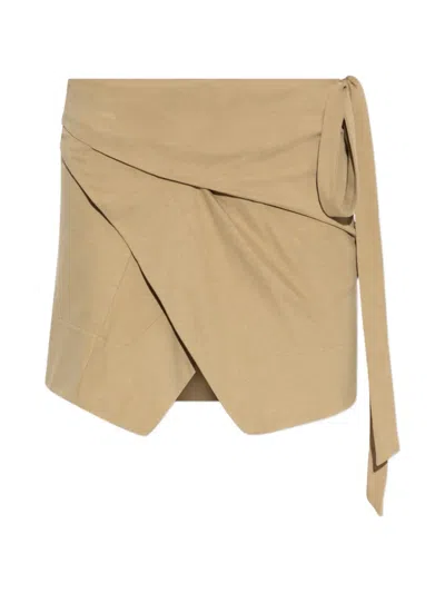 Isabel Marant Berenice Wrap-style Mini Skirt In Brown