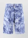 Isabel Marant Cotton Bermuda Shorts With Tie Dye Effect In Blue