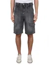 Isabel Marant Gray Timy Cargo Shorts In Black
