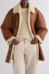 Isabel Marant Berthie Genuine Shearling Coat In Brown
