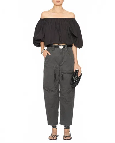 Isabel Marant Bertille Off-shoulder Top In Black In Gray