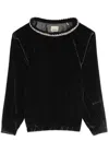 Isabel Marant Bertina Embellished Velvet Top In Black